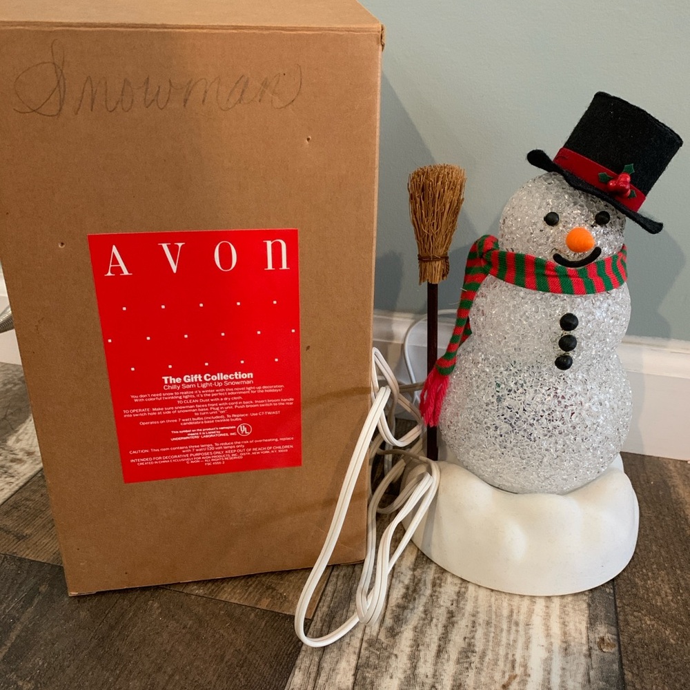 Vintage light up Avon chilly snowman